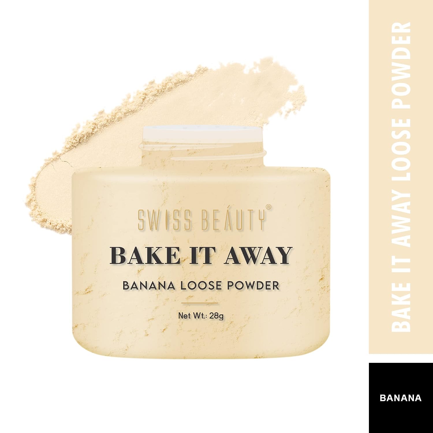 SWISS BEAUTY Bake It Away Makeup Natural Loose Powder | Lightweight Setting Powder | Loose Compact Powder For All Skin Types | Shade 01 Banana, 28g