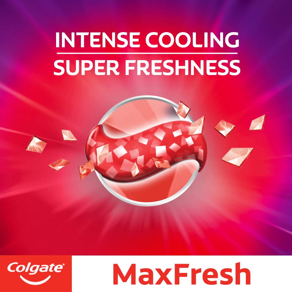 Colgate MaxFresh Anti-cavity Toothpaste, Peppermint Ice, 150gm (Pack of 2) with Anticavity Toothpaste Gel, Spicy Fresh - 150gm