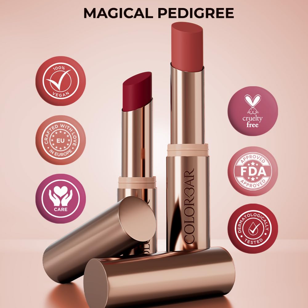 Colorbar Kissproof Lipstick Nude Kiss Lightweight and Matte texture Vegan,Paraben,Mineral Oil,Sulphate,Cruelty Free 3.7g