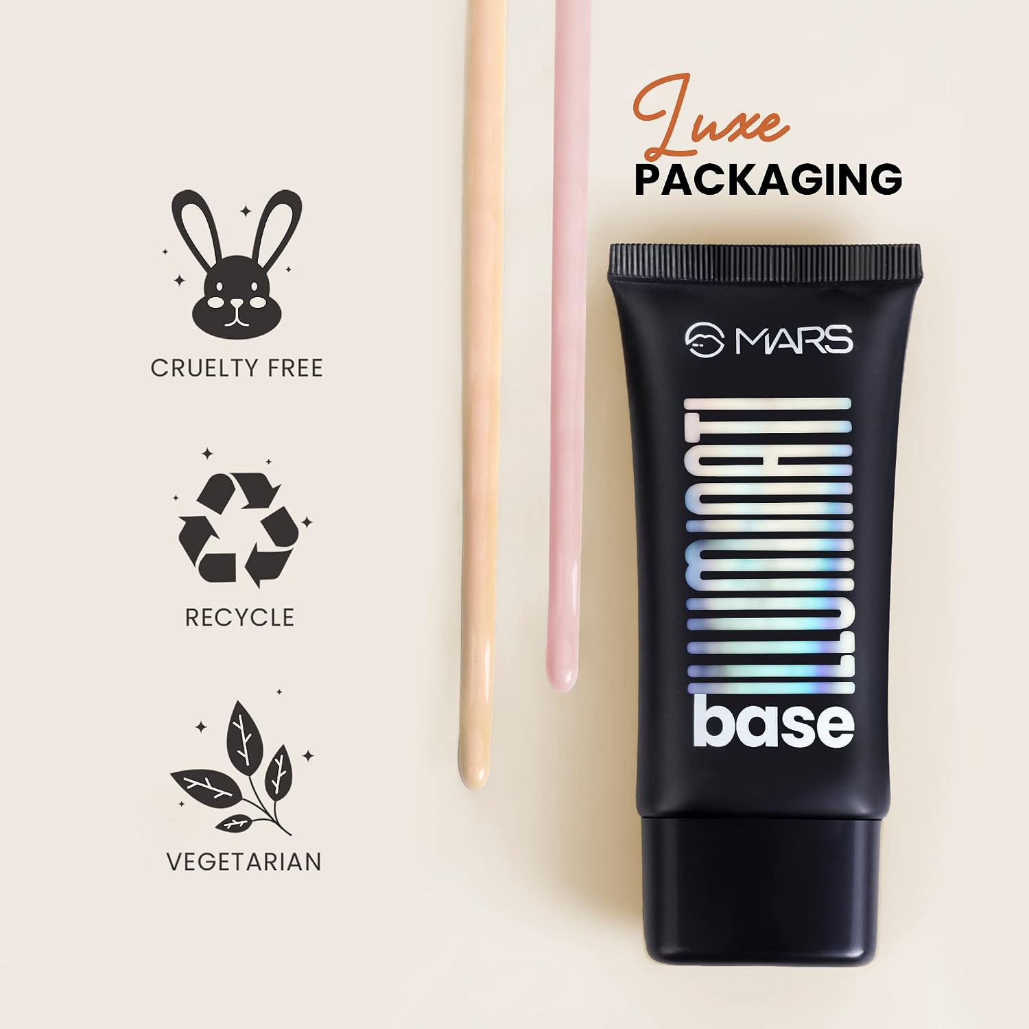 MARS Illuminati Base Strobe Cream Dewy Primer with Highlighter | Glowy Dewy Primer for Face Makeup | Natural Finish (45ml) (PINK)