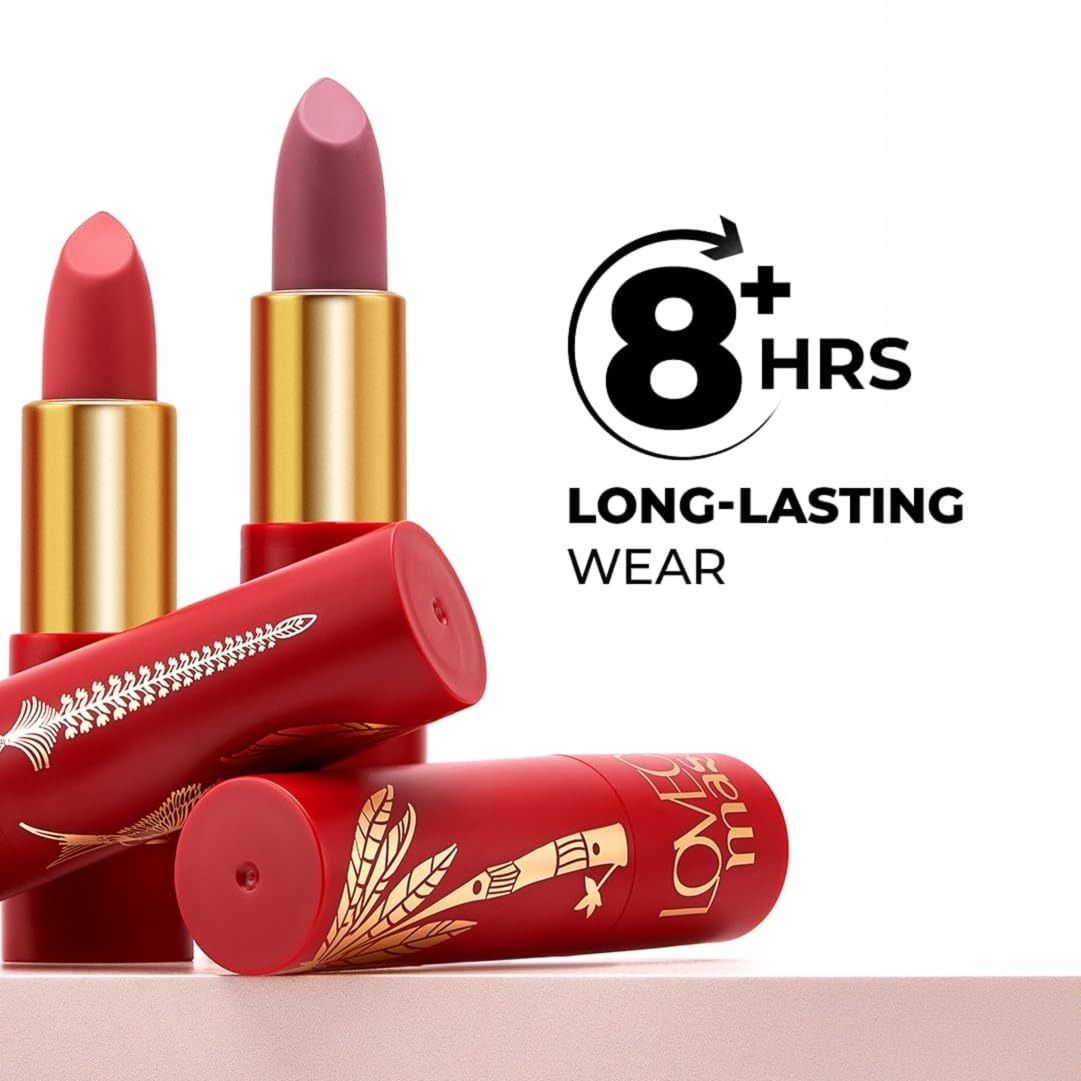 LoveChild Masaba 90s Drip Caramel (Pink Nude) Luxe-Matte Lipstick with Intense One-Swipe Color Payoff in High-Pigment HD Crème Matte Formula, 4gm
