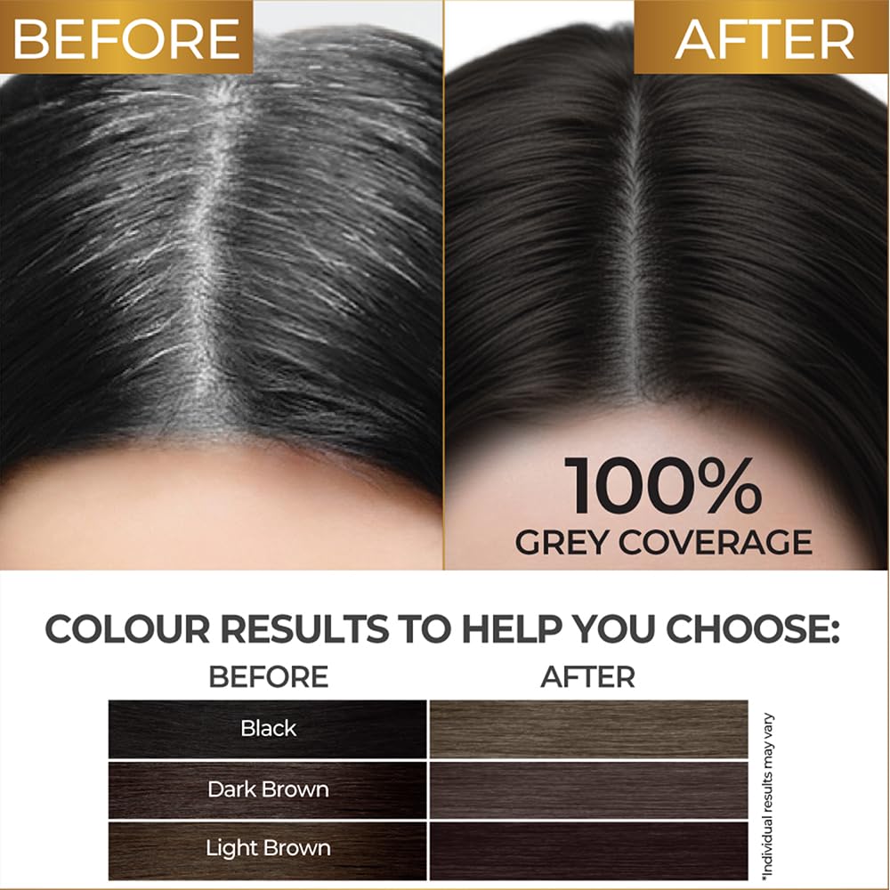 Streax Gel Hair Colour for Women & Men, Dark Brown 3, 150ml | Hair Colour Dark Brown| 100% grey coverage | Long Lasting Hair Color, Easy to Use | Ammonia-Free H