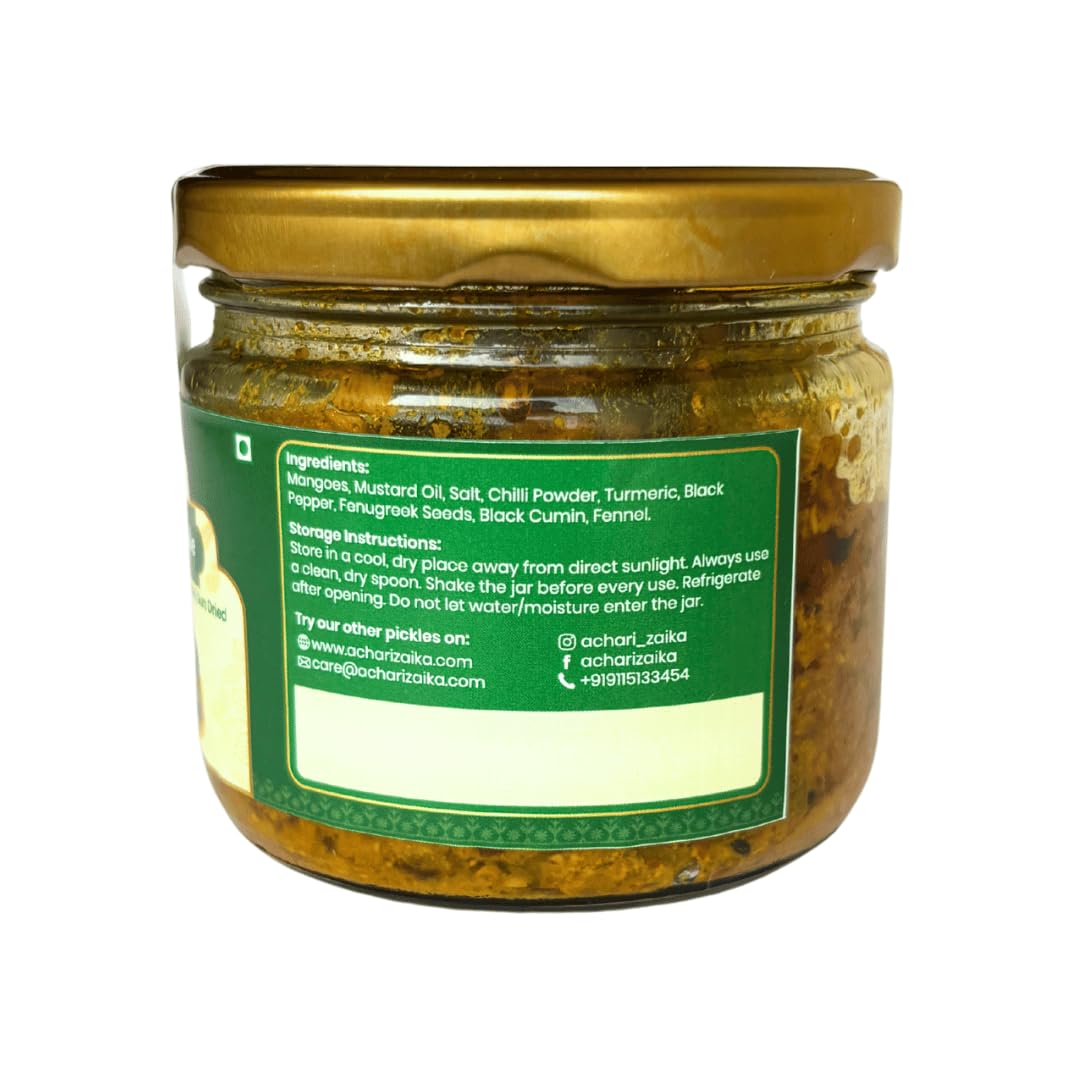 Achari Zaika Punjabi Mango Pickle | Authentic Aam Ka Achar | Sun-Dried, Handmade, No Preservatives | 100% Natural | Traditional Punjabi Taste | 250g 250 g
