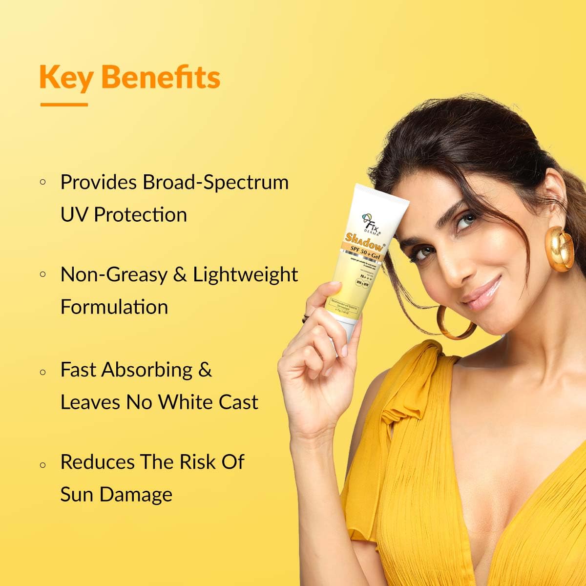 Fixderma Shadow Sunscreen SPF 50+ PA+++ Gel | Sunscreen SPF 50 for Oily, Acne Prone & Normal Skin | Broad Spectrum & UVA & UVB Protection | Lightweight | No Whi