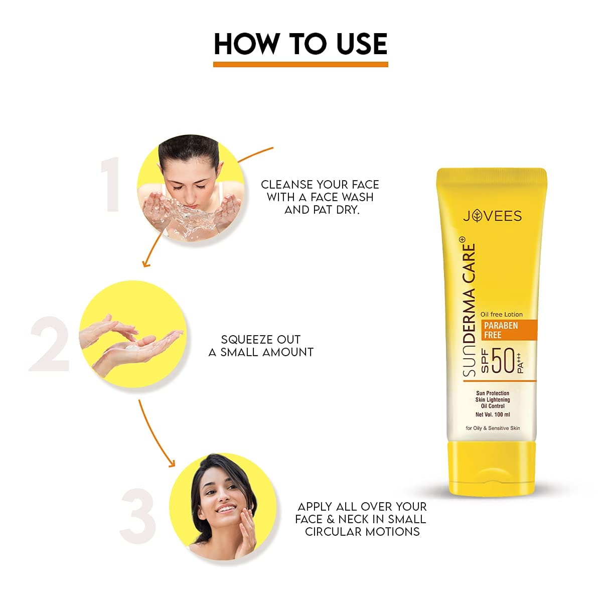 Jovees - Herbal Sun Derma Care Sunscreen SPF 50 PA+++, (100mL)