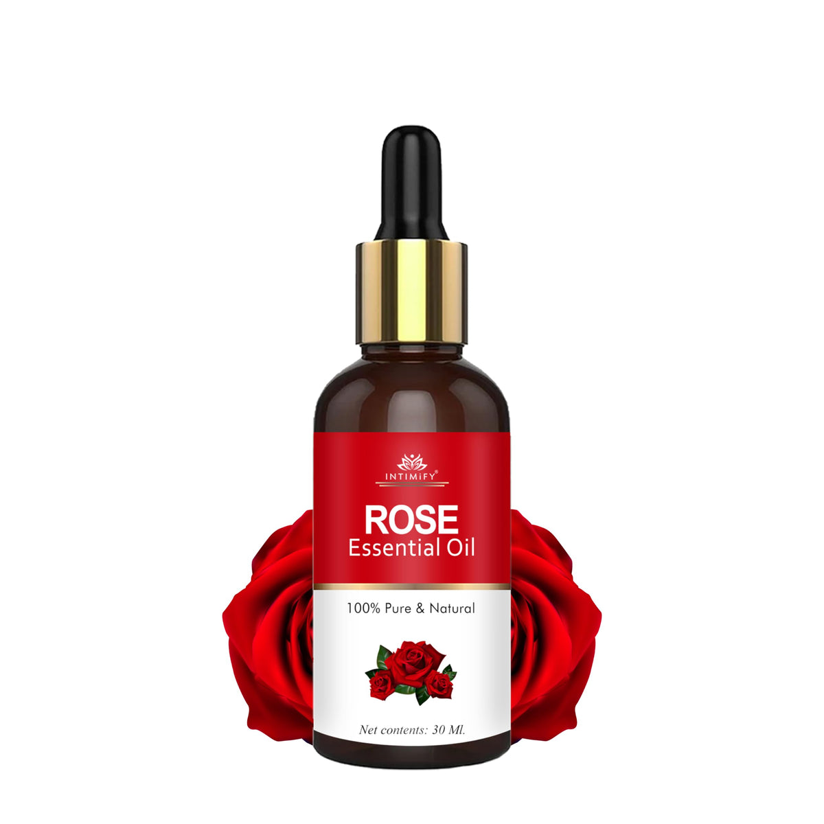 INTIMIFY Rose Essential Oil For Hair, Face Glow, Diffuser 30 ml (Pack of 1)