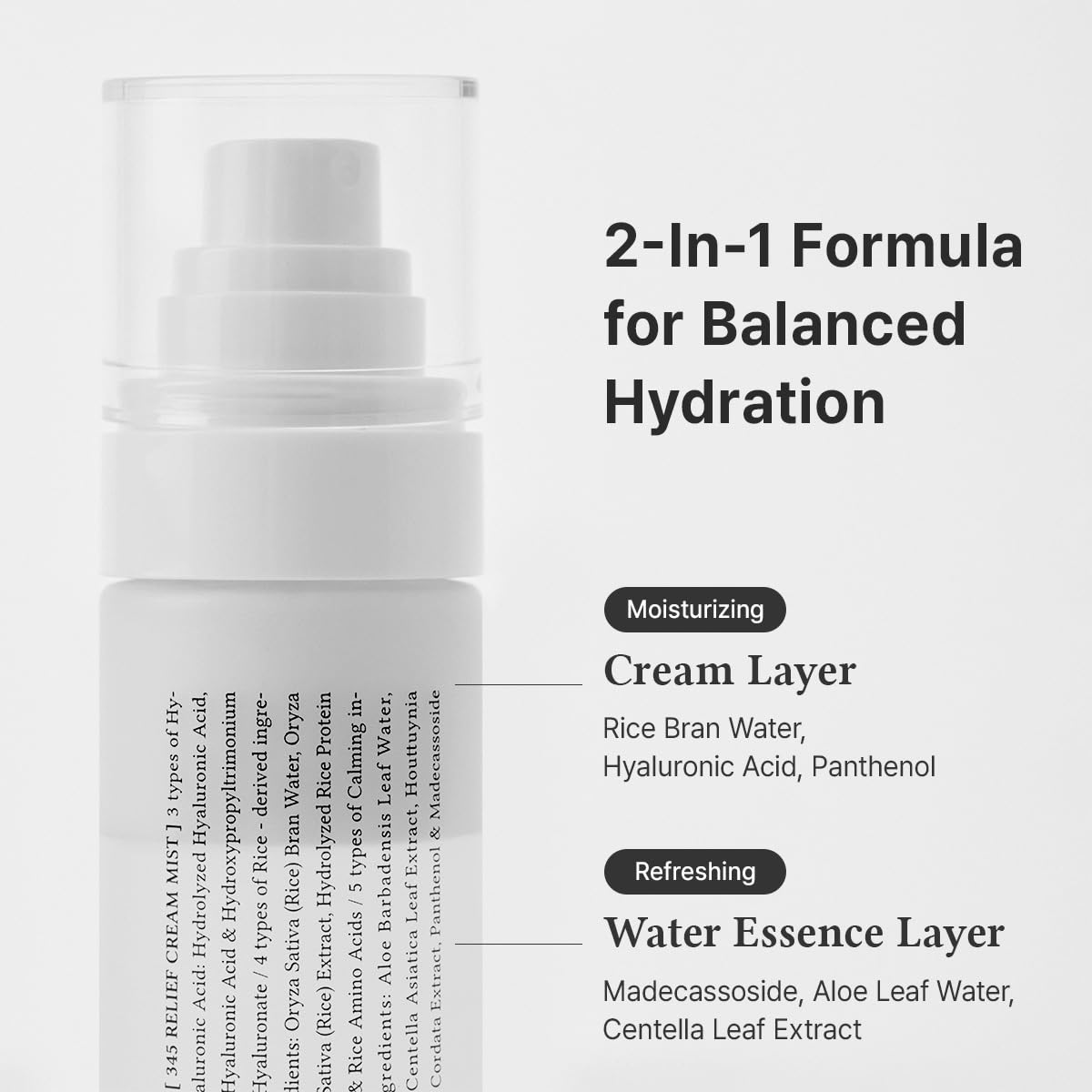 Dr.Althea 345 Relief Cream Mist | Hydrating Facial Mist with Rice Extract | Soothing Care for Sensitive Skin | Vegan Korean Skincare | 60ml