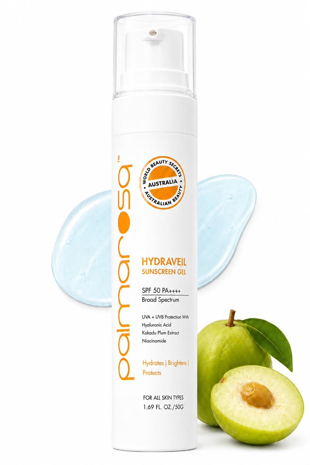 PALMAROSA™ HYDRAVEIL SUNSCREEN SPF 50 PA++++ With Kakadu Plum Extract