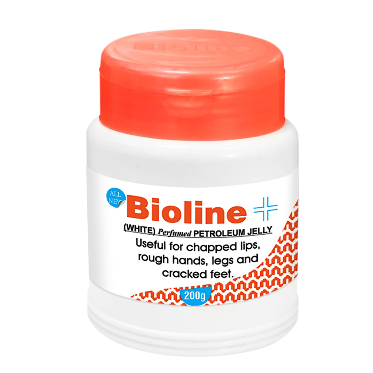 Bioline White Perfumed Petroleum Jelly for Chapped Lips, Rough Hands, Legs & Cracked Feet | Moisturizing & Soothing Cream for Dry Skin | 200 g Pack 200 g (Pack