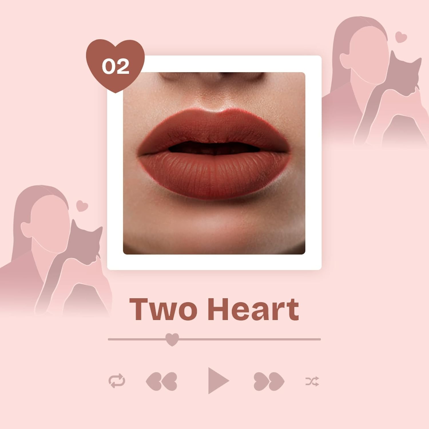 MARS Love Track Velvet Lip Tint (2.8ml) (TWO HEART) | Velvet Matte Finish | Non-Sticky & Lightweight | Highly Pigmented | Comfortable Wear