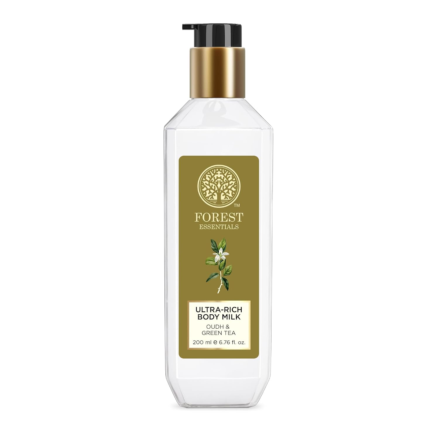 Forest Essentials Ultra-Rich Body Milk Oudh & Green Tea | Ayurvedic Nourishing Body Lotion to Replenish Skin Moisture and Leave it Smooth & Scented