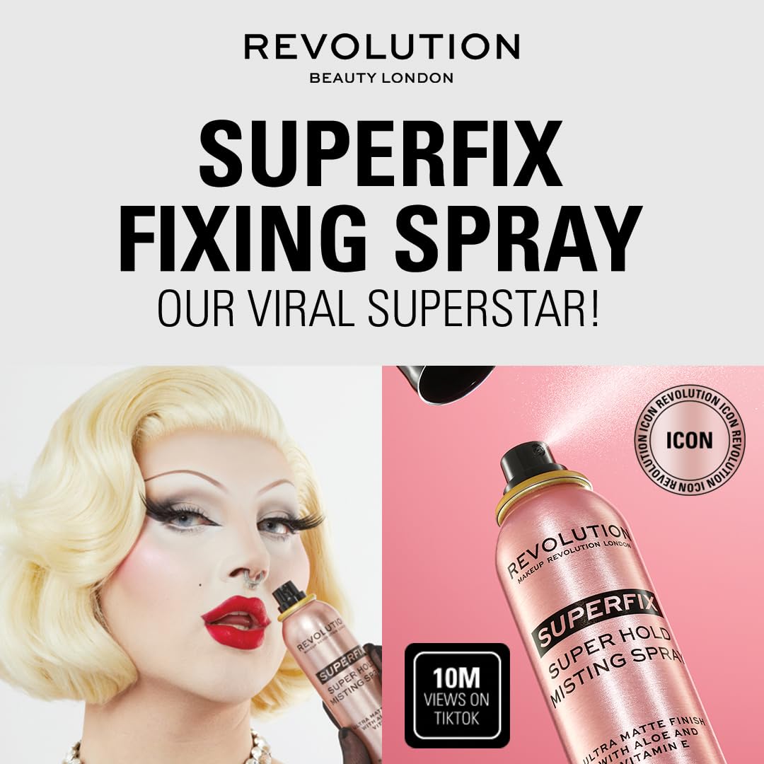 Makeup Revolution London Makeup Fixing Spray,(Super Fix Misting Spray) Professional Makeup Fixer Spray for Face makeup|With Aloe Vera and Vitamin-E|Light weight, quick dry makeup Setting spray-150 ml
