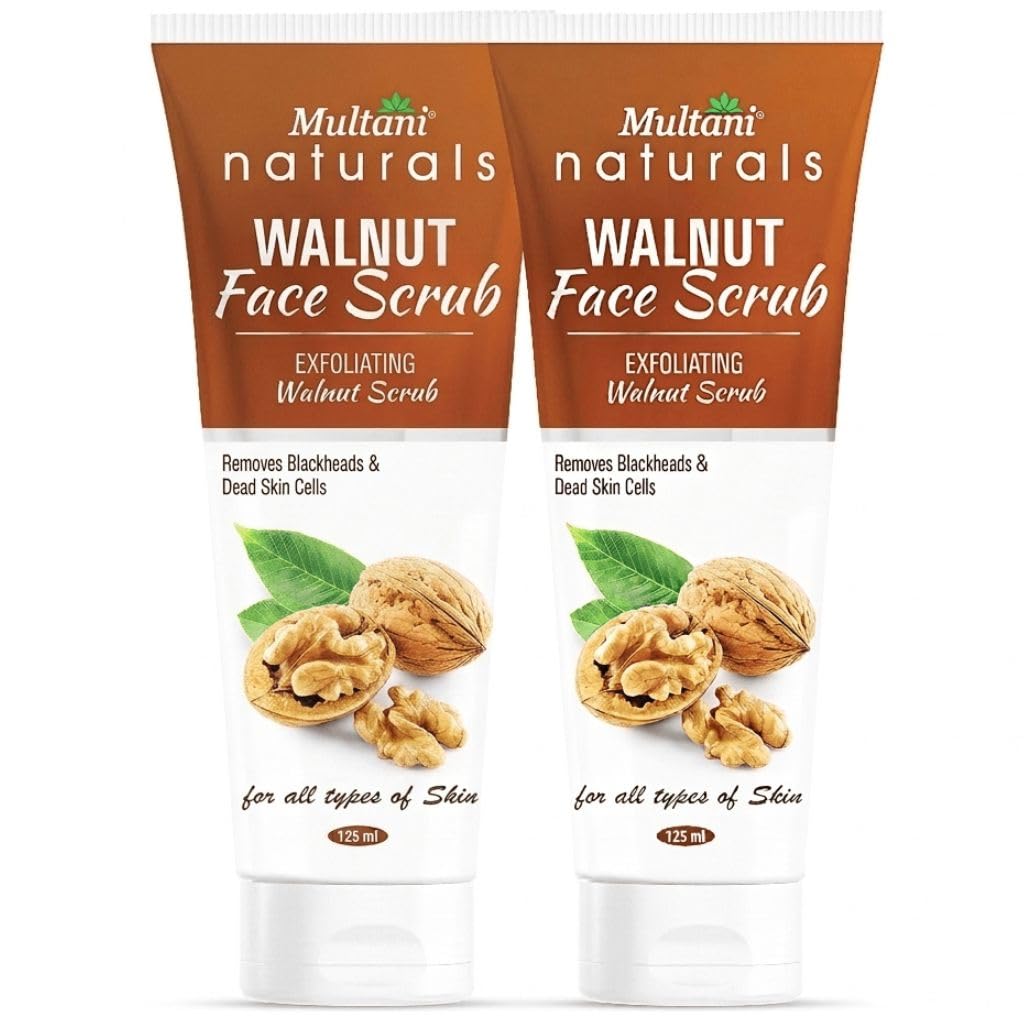Multani Naturals Walnut Face Scrub 125ml (Pack of 2) | Removes Blackheads & Dead Skin Cells Walnut 125 ml (Pack of 2)