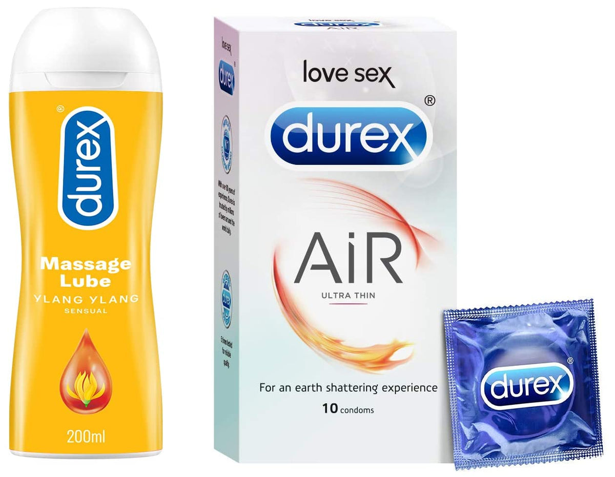 Durex Pleasure Pack (Durex Sensual 200ml, Air 10s)