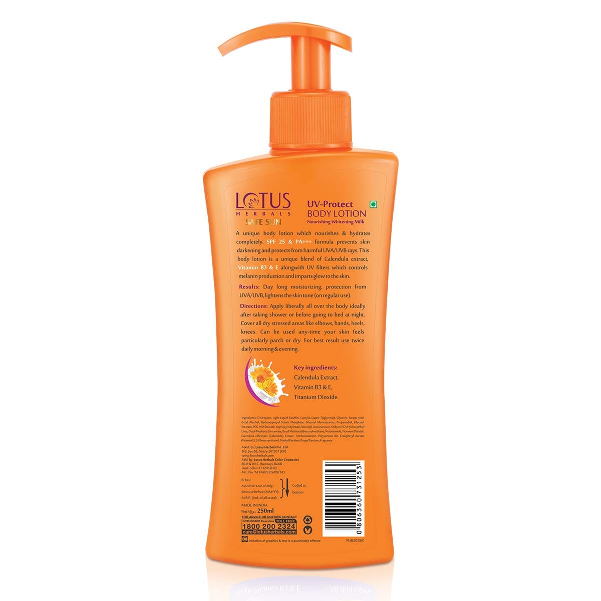 Lotus Herbals - Safe Sun UV Protect Body Lotion SPF 25 PA+++ (250ML)