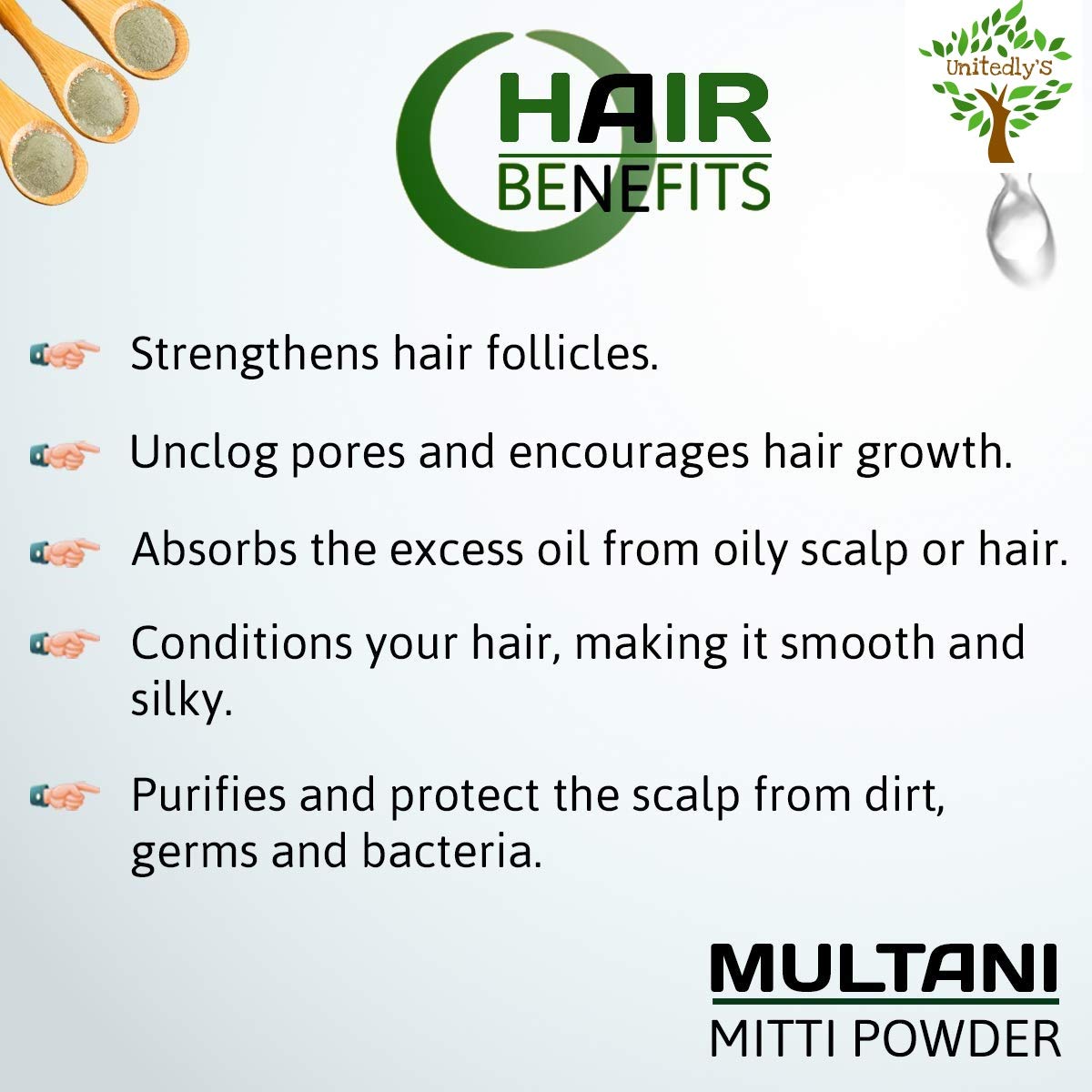 United's Pure & Natural Multani Mitti Powder (Fuller's Earth) 200 Grams For Face, Skin ,Hair Care.