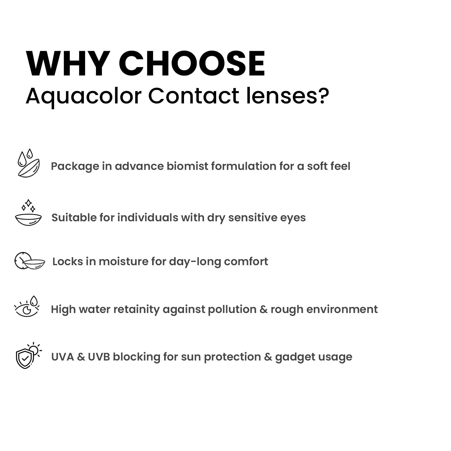 Aquacolor Daily Disposable Color Contact Lenses, Pack of 10 (STORMY GREY)