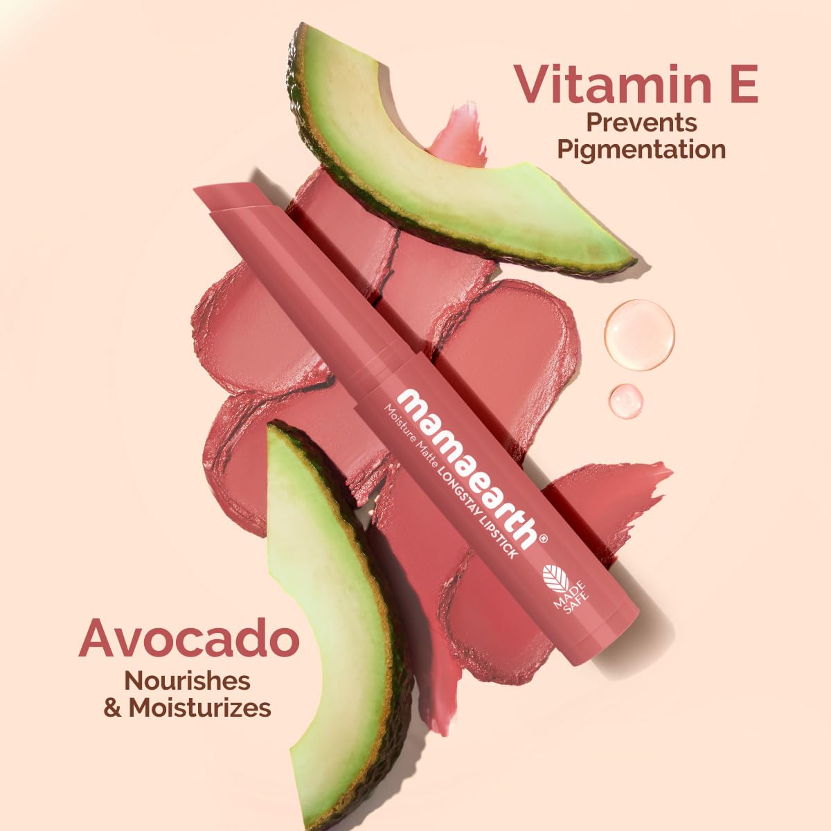 Moisture Matte Longstay Mini Lipstick with Avocado Oil & Vitamin E for 12 Hour Long Stay- 05 - Bubblegum Nude - 0.7 g