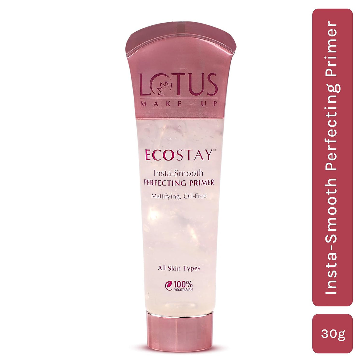 Lotus Make-Up Ecostay Insta Smooth Perfecting Face Primer | Non-Sticky, Oil-Free, Mattifying Gel Primer | All Skin Types | Vitamin E | Blurs Pores & Fine Lines