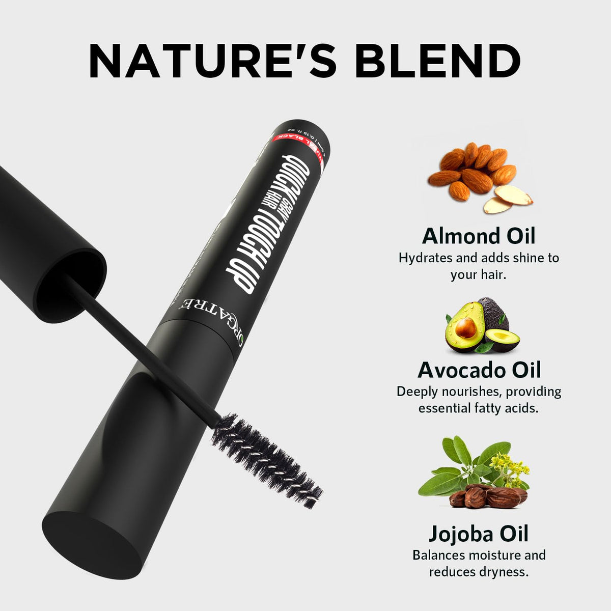 Orgatre Quick Gray Hair Touch Up Stick Black 4.5ml Instant White Hair Fixer