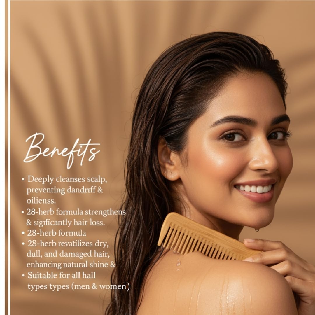 Natural 28 Herbs Amla Bhringraj & more Cleanser (Shampoo) & Lotus Conditioner | Controls Dandruff, Hair Fall | Reduces Scalp Irritation | Paraben and Sulphate F