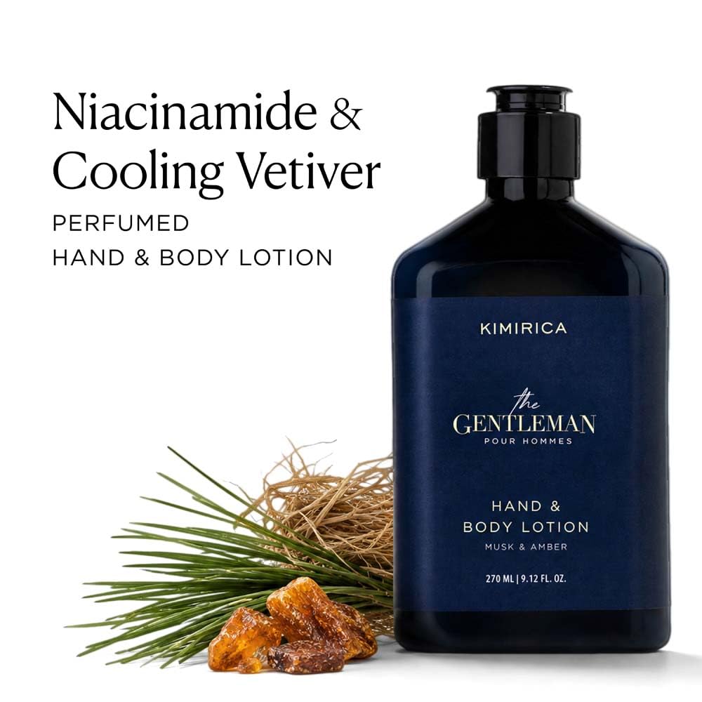 The Gentleman Niacinamide Hand & Body Lotion-270ml|Restorative blend of Vetiver, Patchouli, Niacinamide, and Shea Butter