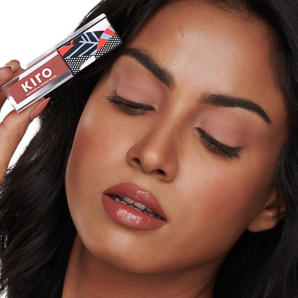 Kiro Glossfinity Crème Gloss - Rose Petal, 5ml | High-Shine Nude Lip Gloss | Hydrating, Non-Sticky Formula | Enriched with Murumuru & Cupuacu Butters | 8 Shades for Every Indian Skin Tone