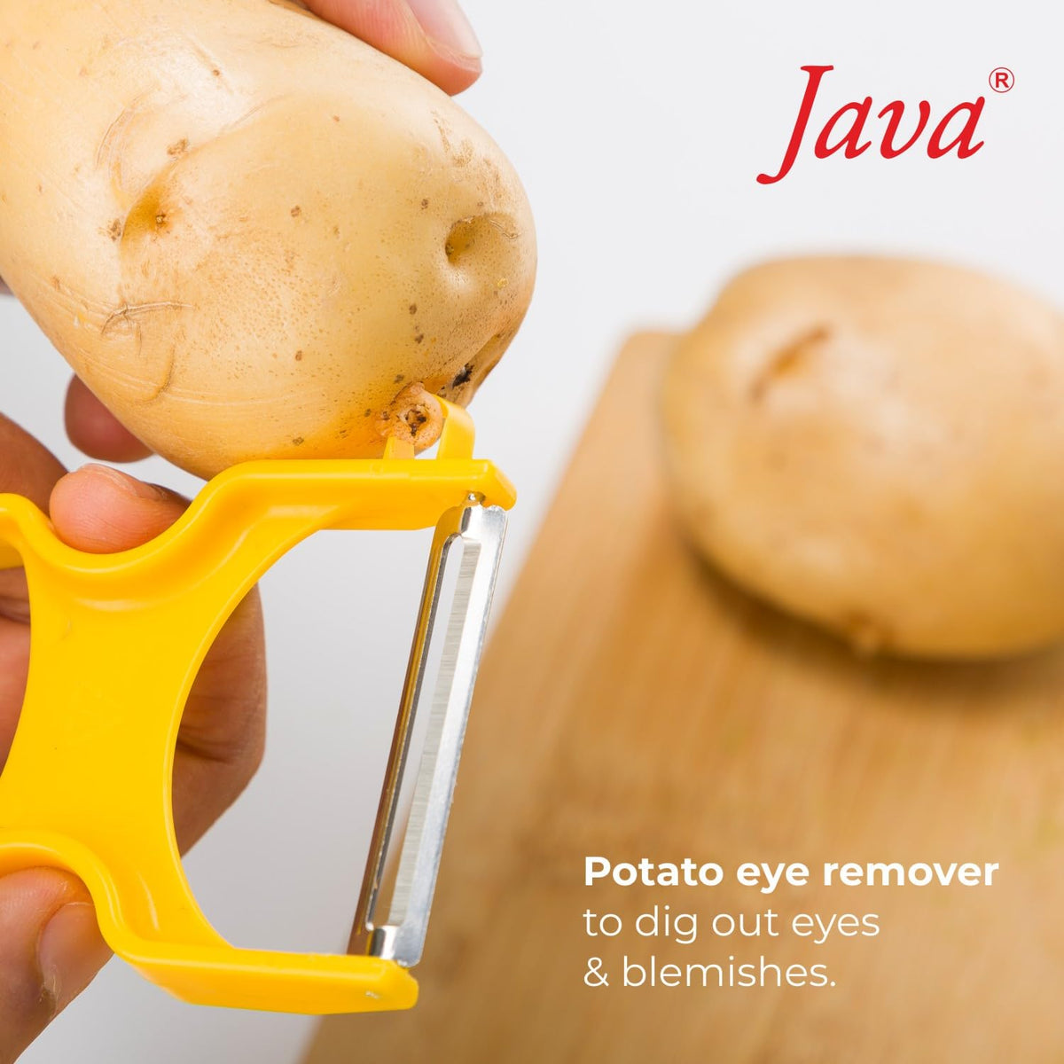 Java Rapid INOX Peeler with Stainless Steel Double Edge Blade, ABS Plastic Handle, Ergonomic Design, Dishwasher Safe, for Fruits and Vegetables (RED, Julienne)