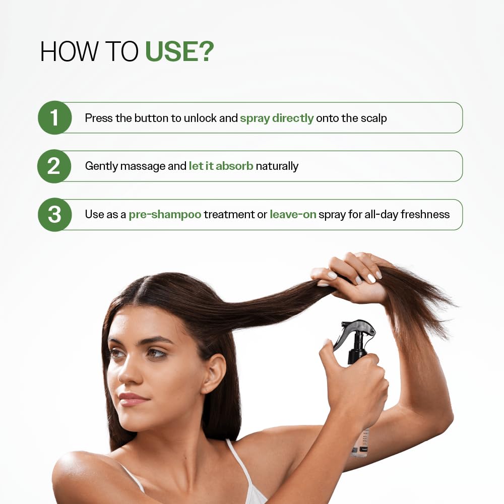 Bare Anatomy Nature x Science Dandruff Control Scalp Spray for Dandruff & Flake Reduction with Neem Leaf, Lemon & Tea Tree Extract | Lightweight & Non-Sticky Formula | Refreshes & Soothe Scalp | 200ml