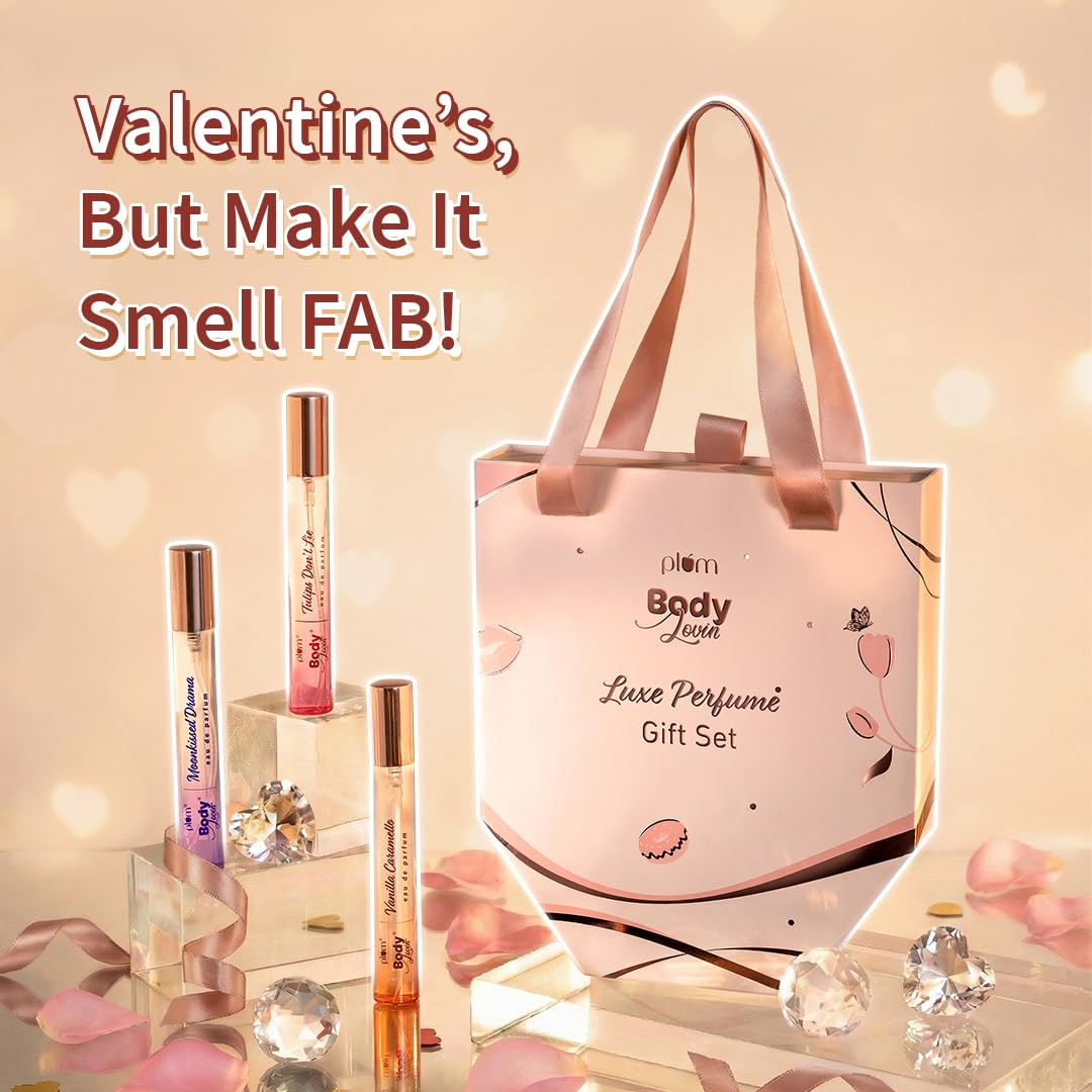 Plum Bodylovin' Luxe Perfume Gift Set|3 X 15Ml Long Lasting Luxurious Perfumes|Fresh Floral, Delicious Caramel & Sensual Floral Fragrances|Perfect Gifting Optio