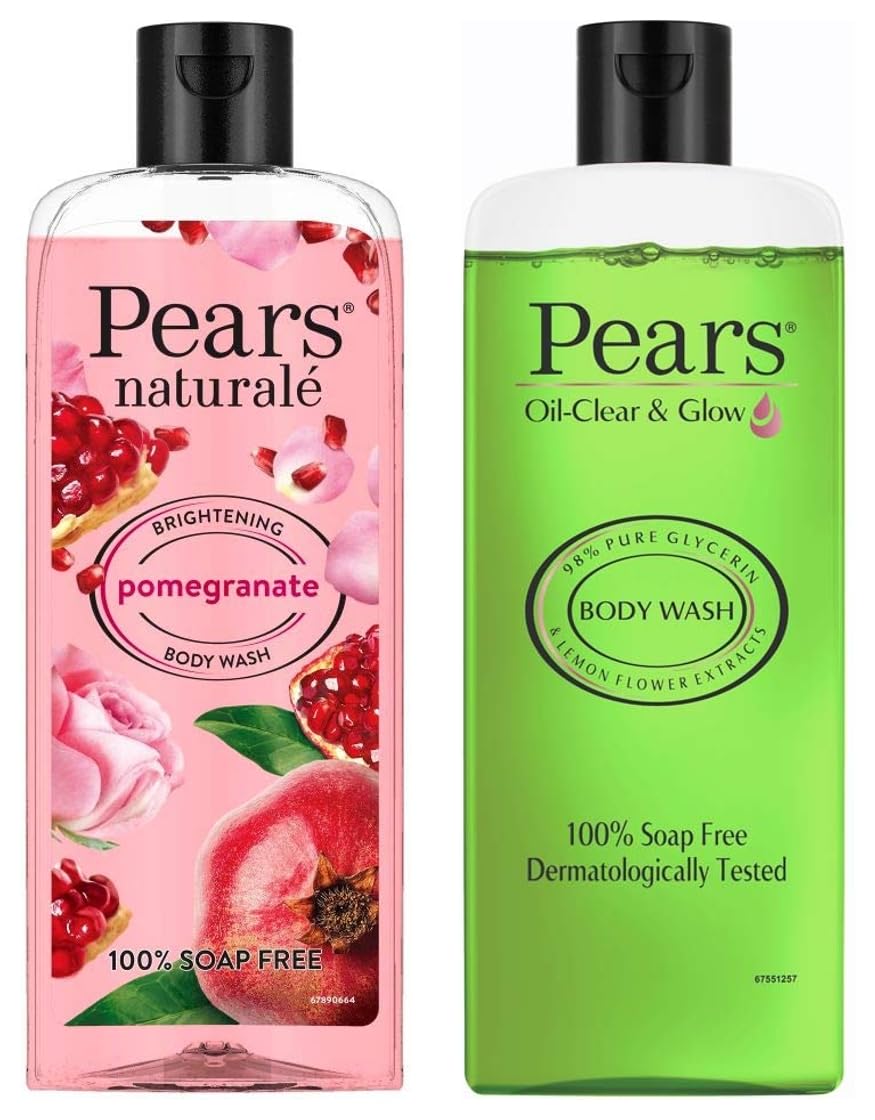 Pears Oil Clear And Glow Shower Gel, 250Ml & Naturale Brightening Pomegranate Bodywash, 250 Ml