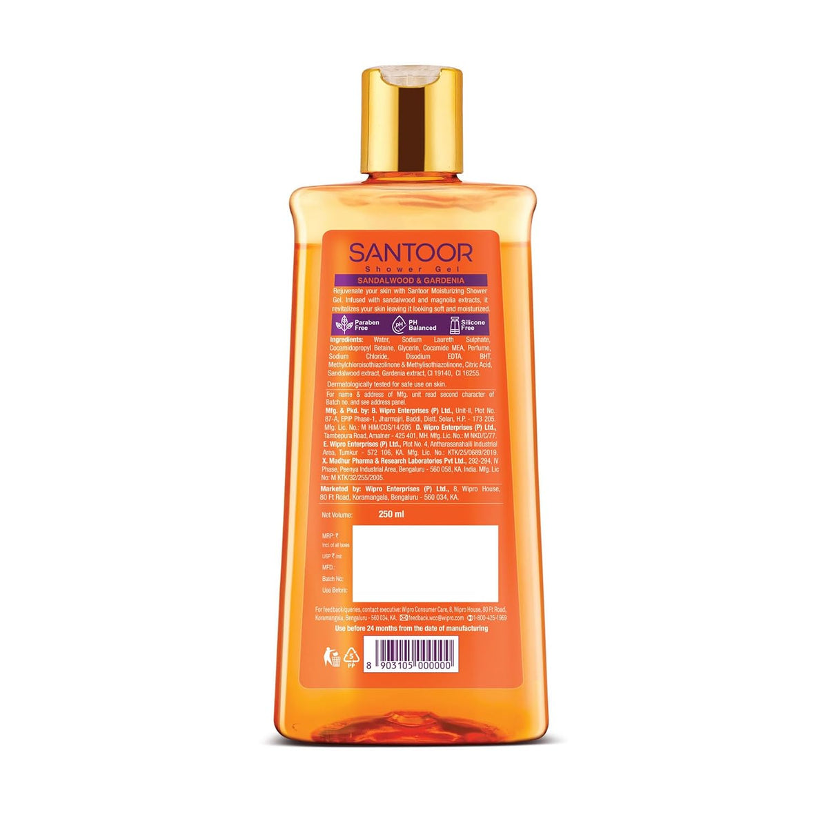 Santoor Moisturizing Body Wash Shower Gel With Natural Sandalwood & Gardenia Extracts| For Men & Women| Moisturizing Body Wash With Glycerin | Suitable For All