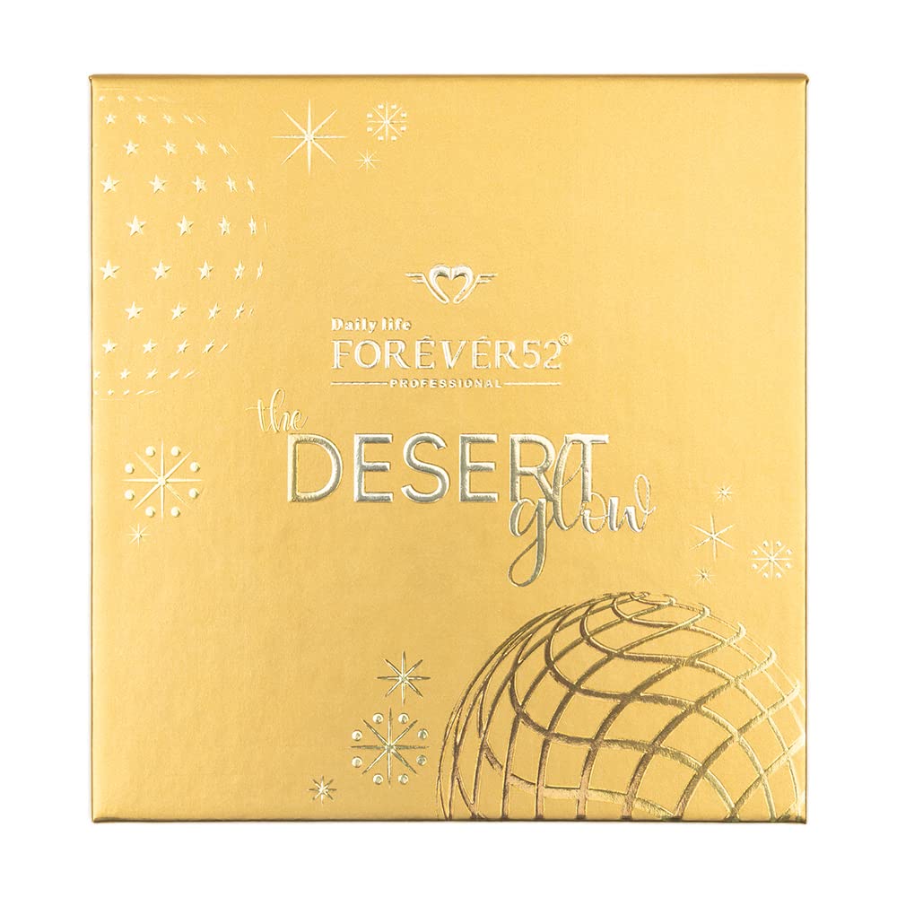 Daily Life Forever52 4 Color Palette Smooth Shine Highlighter Waterproof Long-Lasting Easy-To-Blend Shimmery Powder for Perfect Face Makeup (Desert Glow) DGH002 DGH002