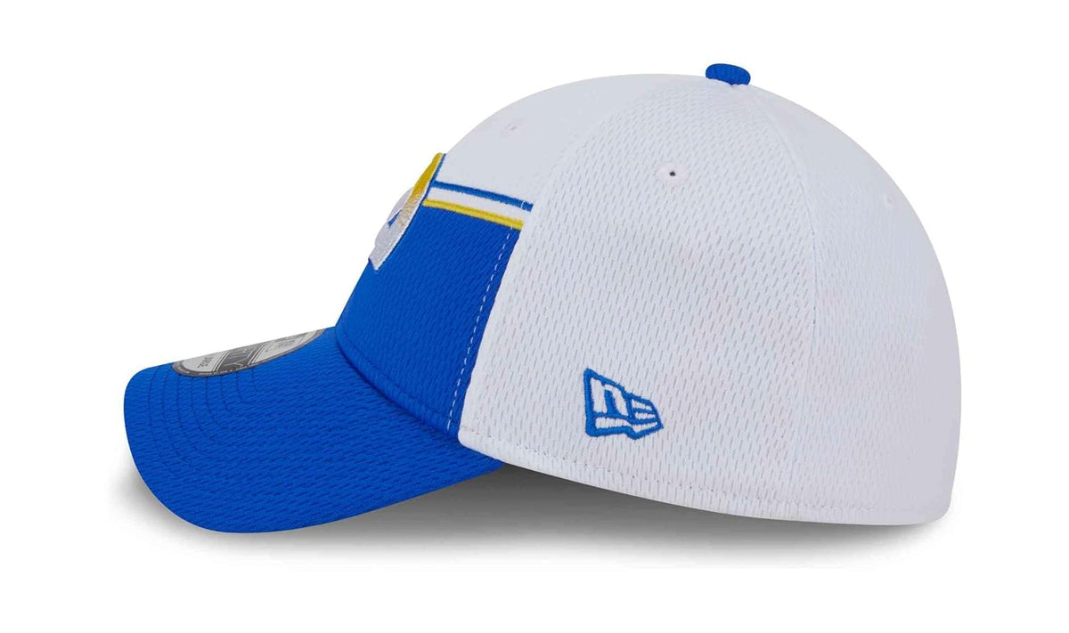 New Era Men's NFL 2023 Sideline 39THIRTY Flex Hat Large-X-Large Los Angeles Rams, White