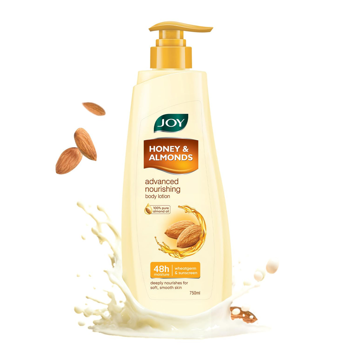Joy Honey & Almonds Advanced Nourishing Lightweight Winter Body Lotion 750ml | Enriched With Shea Butter | Natural Sunscreen Filters | 48 Hour Moisture, Suitabl