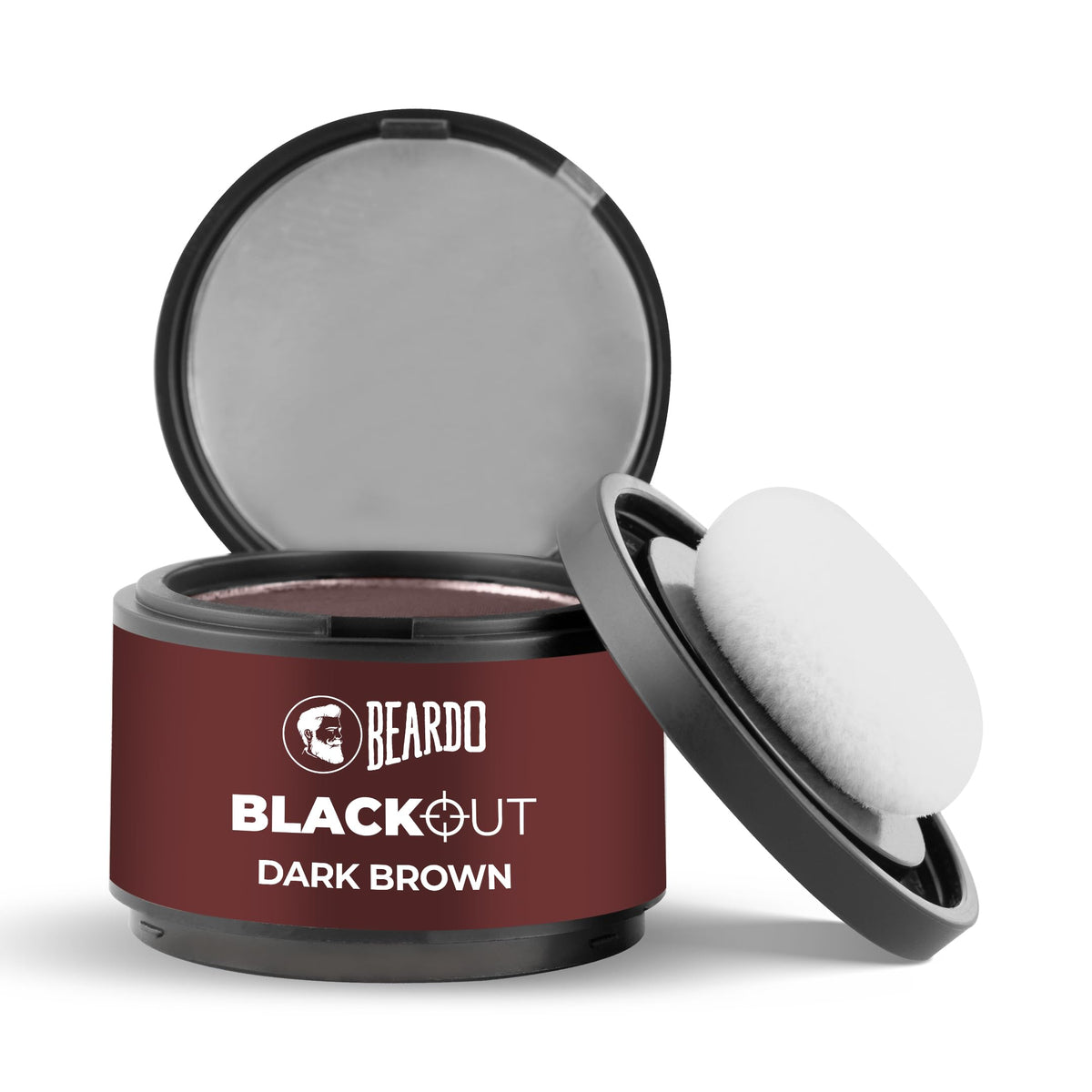 Beardo Blackout Hair Powder 4g - Brown | Root Touch Up for Grey Hair | Instantly Covers Grey Roots, Beard Patches & Bald Spots | Thick Brown Fiber Hairline Powd