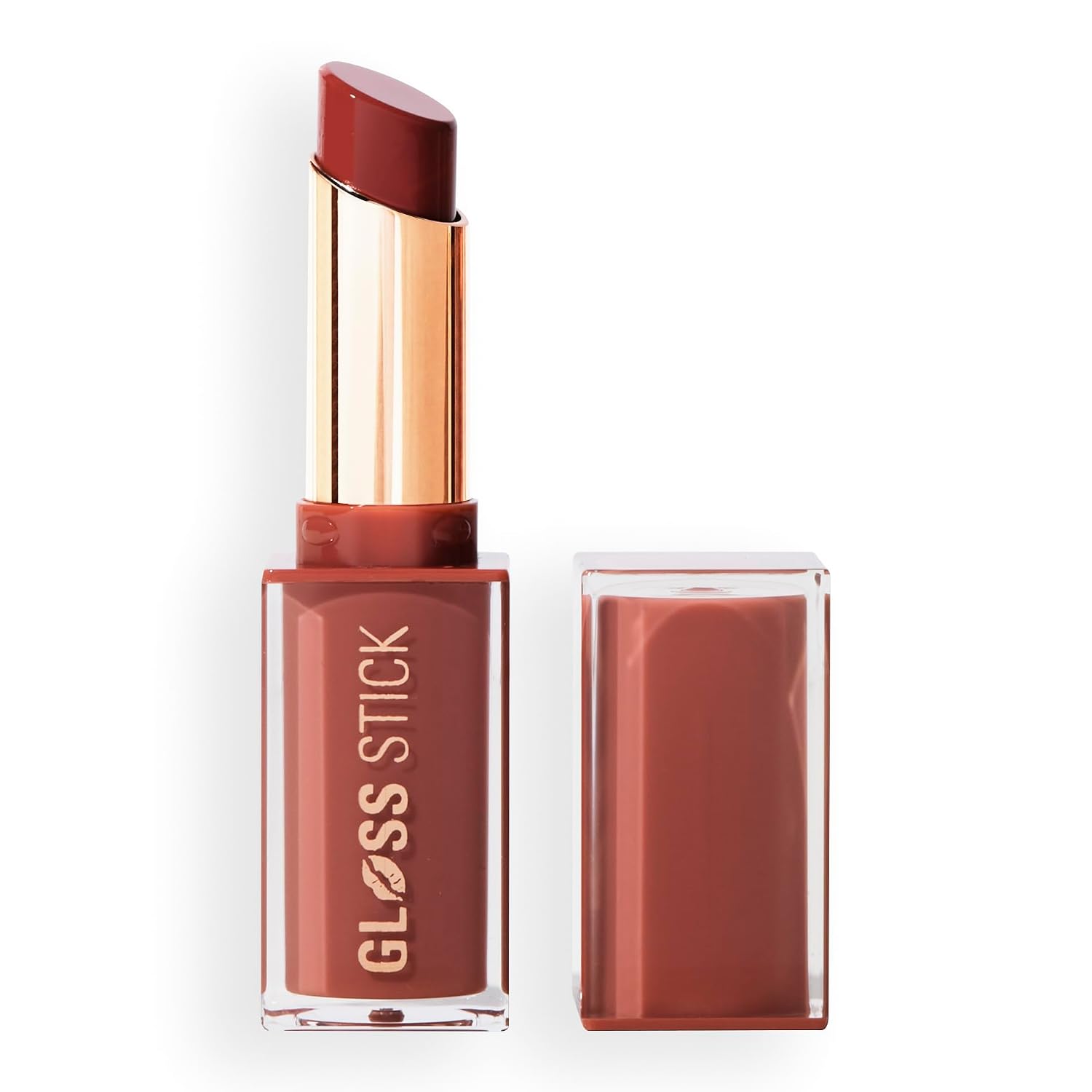 Revolution Pout Lip Gloss Stick – Toffee Nude | Juicy Tint with Glossy Balm Finish | Moisturizing, Lightweight & Non-Sticky | Vegan & Cruelty-Free | 3g