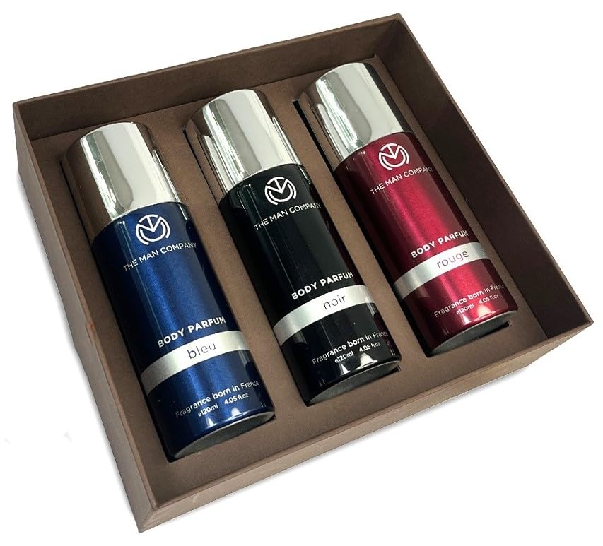 The Man Company Trio Body Perfume for Man | Noir, Bleu, Rouge Deodorant Set | Premium Long Lasting Fragrance | Body Spray Combo Pack | Gift Set for Man - (120ml
