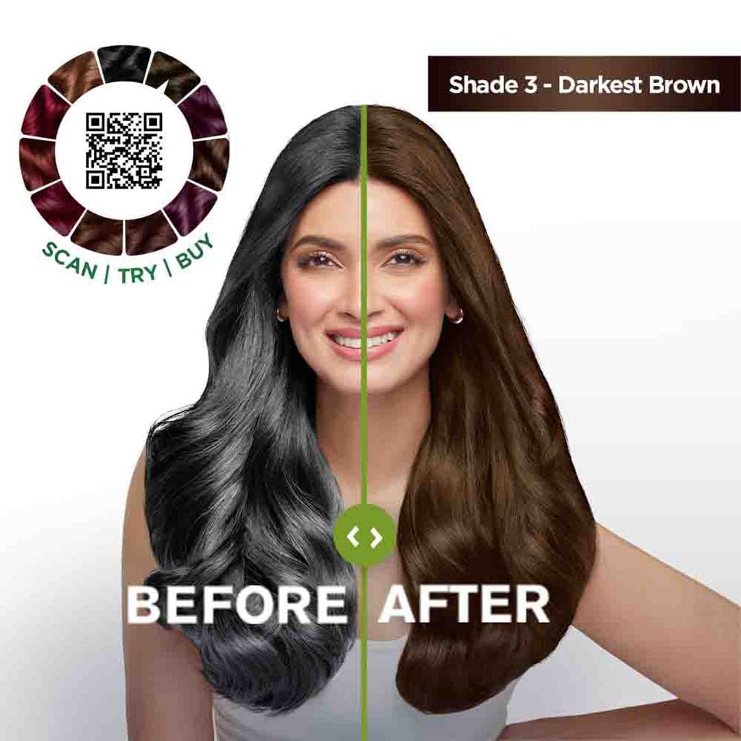 Garnier Color Naturals Crème hair color, Shade 3 Darkest Brown, 35ml + 30g Mini (PACK OF 2)
