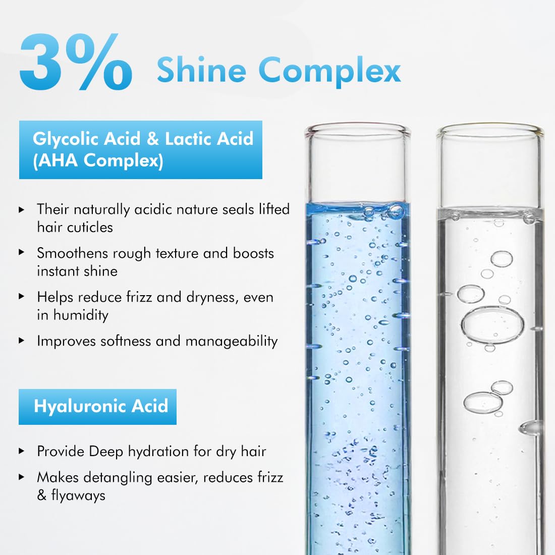 mCaffeine High Shine Glossy Hair Shampoo For Dull, Dry & Frizzy Hair | 3% Shine Complex - With Glycolic Acid & Hyaluronic Acid | 48 Hr Frizz Control | Fresh Flo
