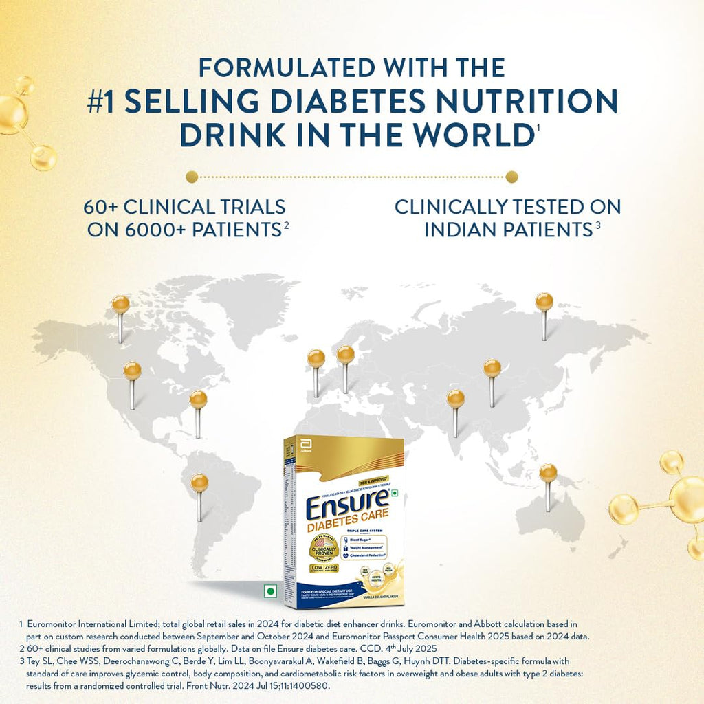 Ensure Diabetes Care- High Protein, High Fibre & 4X Myo-Inositol | Support Blood Sugar, Weight Management, Cholestrol Reduction, 950gm (Vanilla) | Zero Added Sucrose