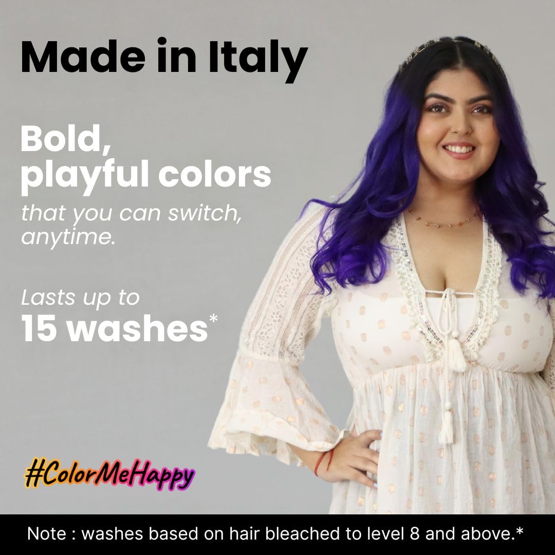2.Oh! Italian- Violet Hair Color For Women & Men | Ammonia-Free DIY Semi Permanent Hair Color | Enriched with Argan Oil | Lasts upto 12-15 Washes Violet 100 ml