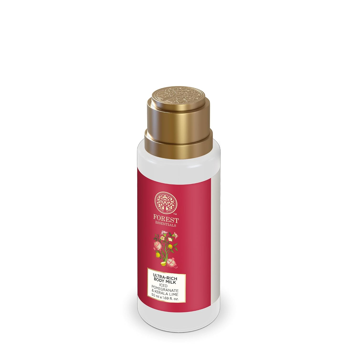 Forest Essentials Ultra-Rich Body Milk Iced Pomegranate & Kerala Lime | Ayurvedic Nourishing Body Lotion to Replenish Skin Moisture and Leave it Smooth & Scented