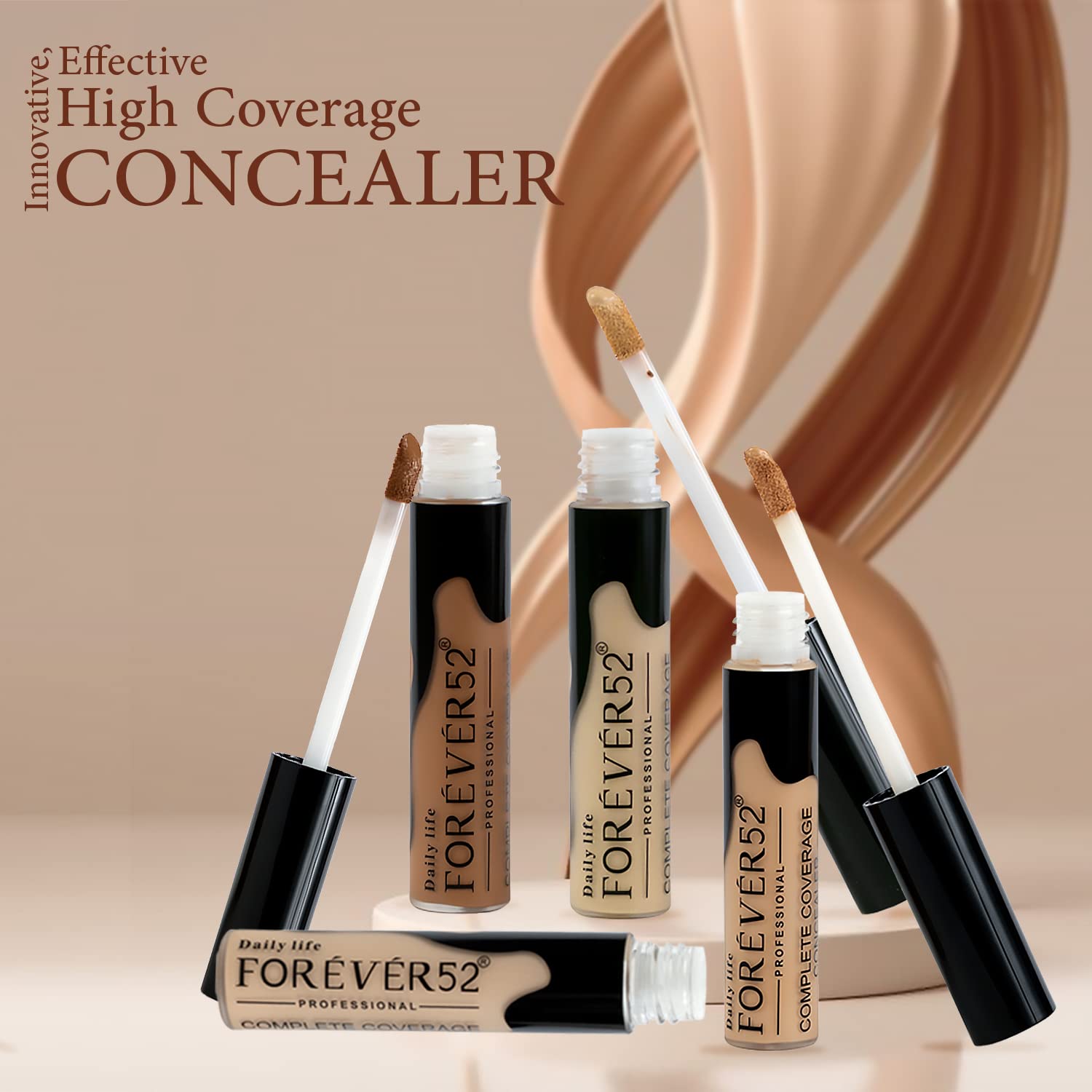 Forever52 Daily Life Easily Blendable Concealer For Face Makeup (Caramel) Natural Finish,Liquid Light Weight Concealer-Cov005