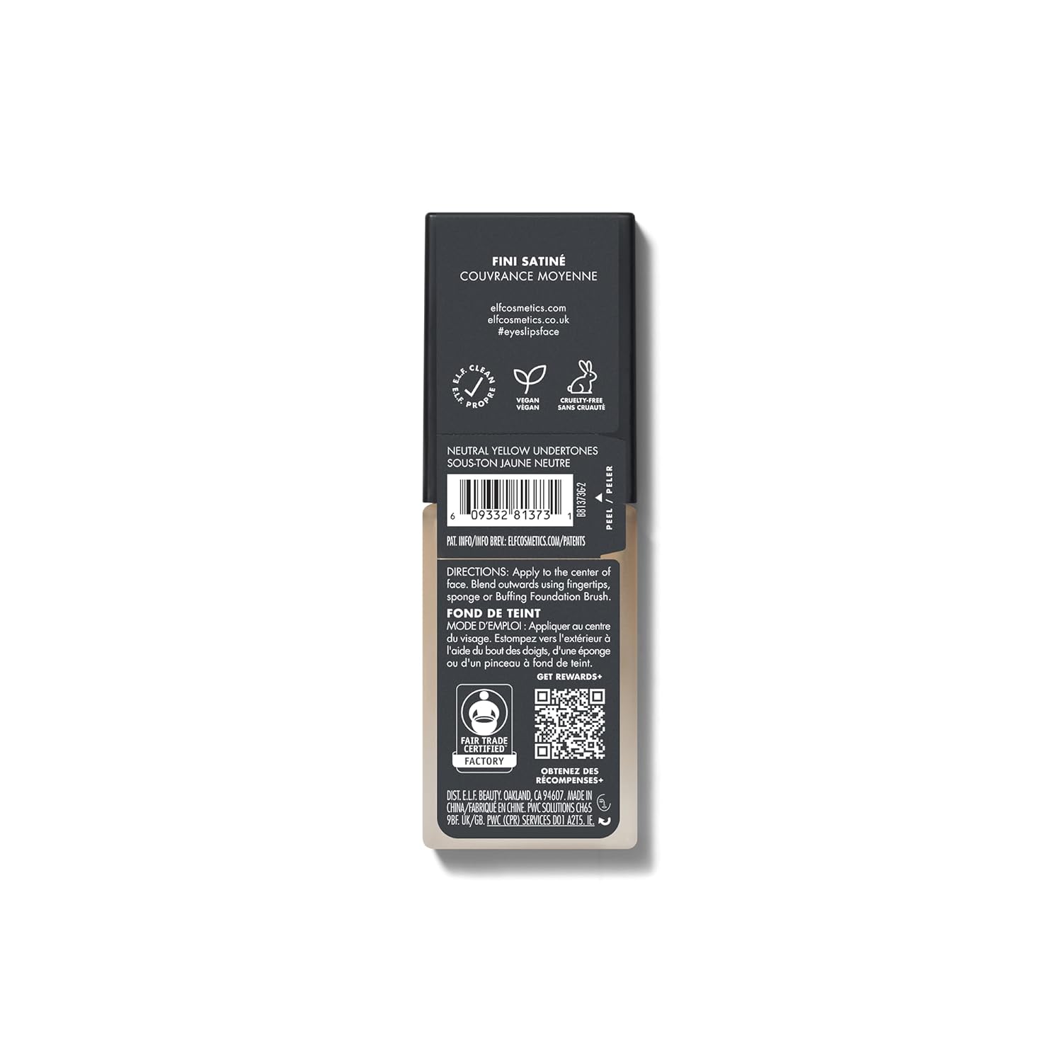 e.l.f. Flawless Satin Foundation, Lightweight & Medium Coverage, Semi-Matte Finish, Vegan & Cruelty-Free, Vanilla, 0.68 Fl Oz (20mL)