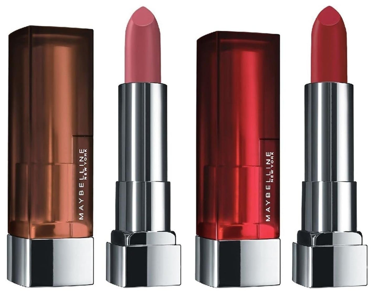 Maybelline New York Color Sensational Creamy Matte Lipstick, 691 Rich Ruby, 3.9g And Maybelline New York Color Sensational Creamy Matte Lipstick, 660 Touch of S