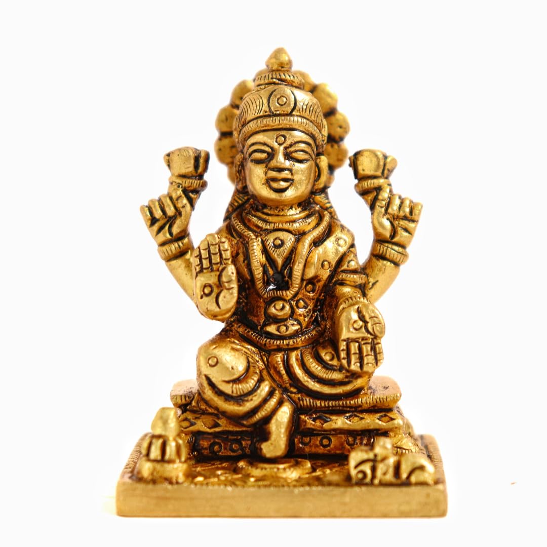 The Spiritual Living Brass Maa Laxmi Idol | 3 Inch | Laxmi MATA Murti | Pital | Lakshmi Devi Idol | for Home Puja | Small Statue | House Warming Gifts | Diwali