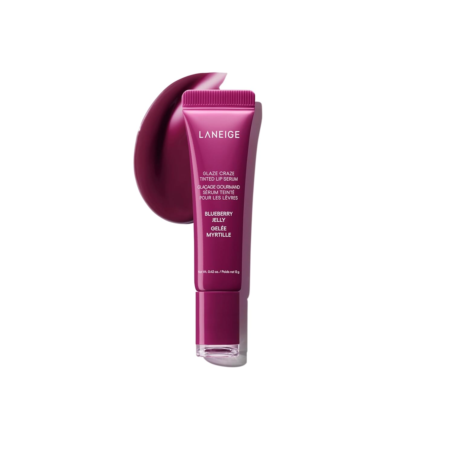 Laneige Glaze Craze Tinted Lip Serum | Plumping, Nourishing Hydration with Polypeptide and Ceramides | Lip Balm for Dry & Chapped Lips |Ultra Glamorous Shiny Lips