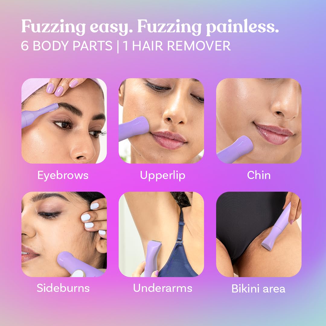 Bombae 6-in-1 Sensitive Trimmer for Women | Facial Hair Removal Machine | Bikini Trimmer for Woman | Private Part | Face, Eyebrow & Underarm | 90 Min Runtime, C