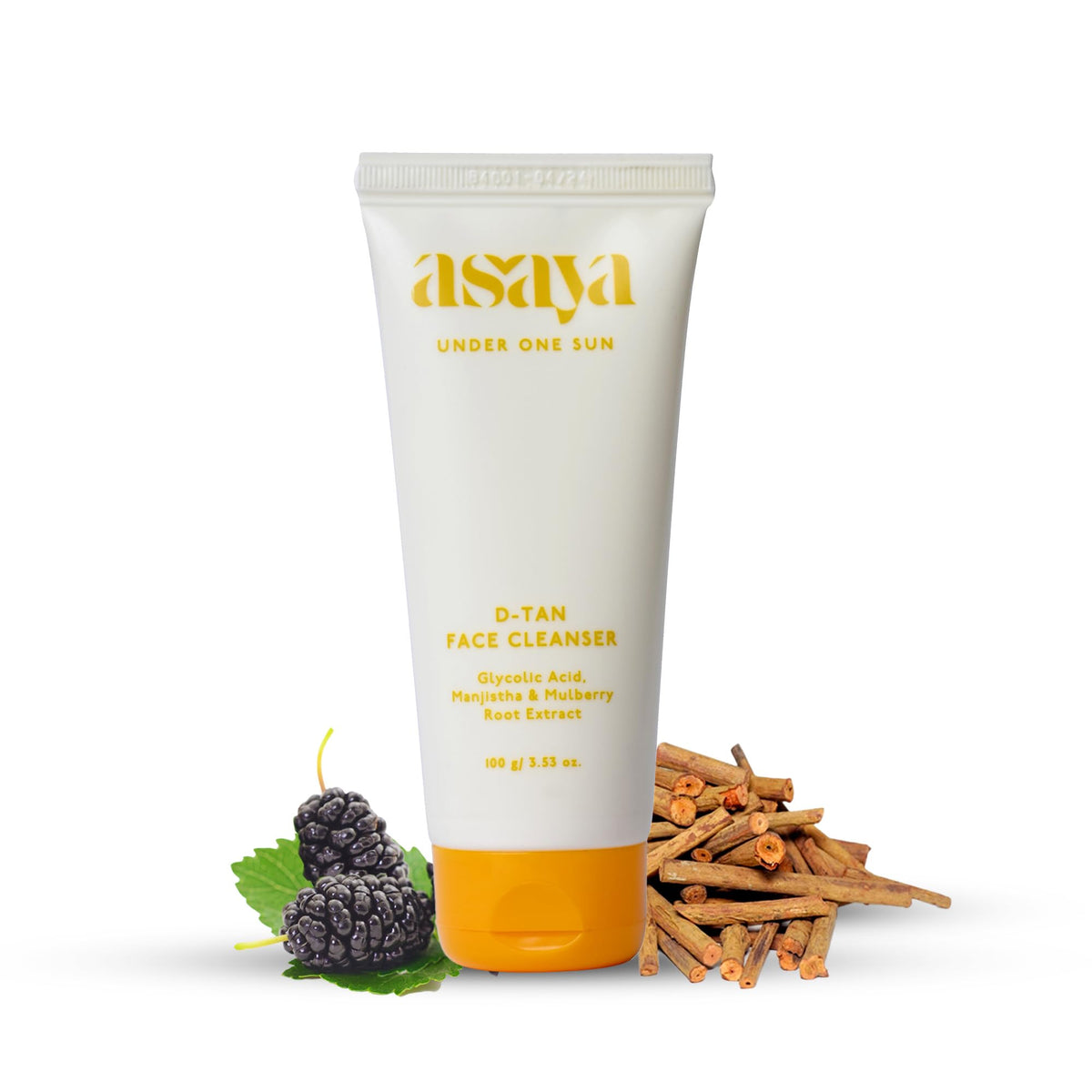 Asaya Detan Face Wash | Glycolic Acid, Berry Extract & Manjistha | Tan Removal Face Cleanser for Men & Women | Normal, Combination or Oily Skin | Gently Exfolia